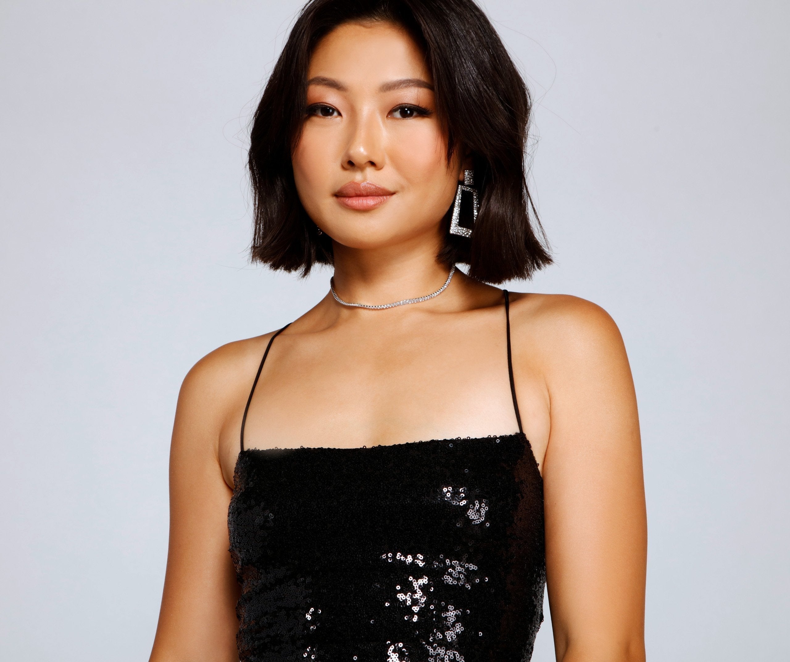 Sassy In Sequins Skater Dress Fashionpara