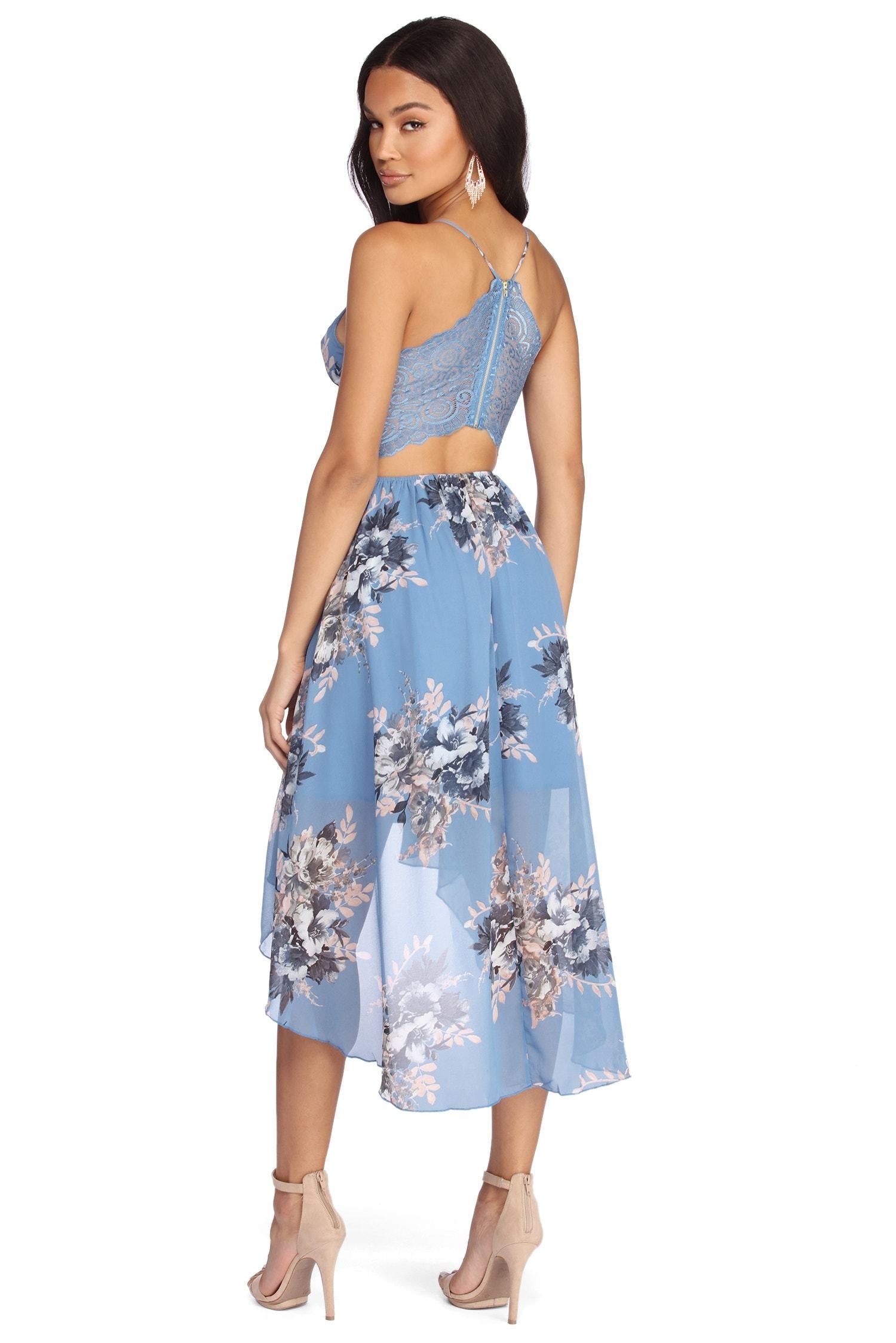 Chiffon Dreams Floral Skater Dress - Fashionpara