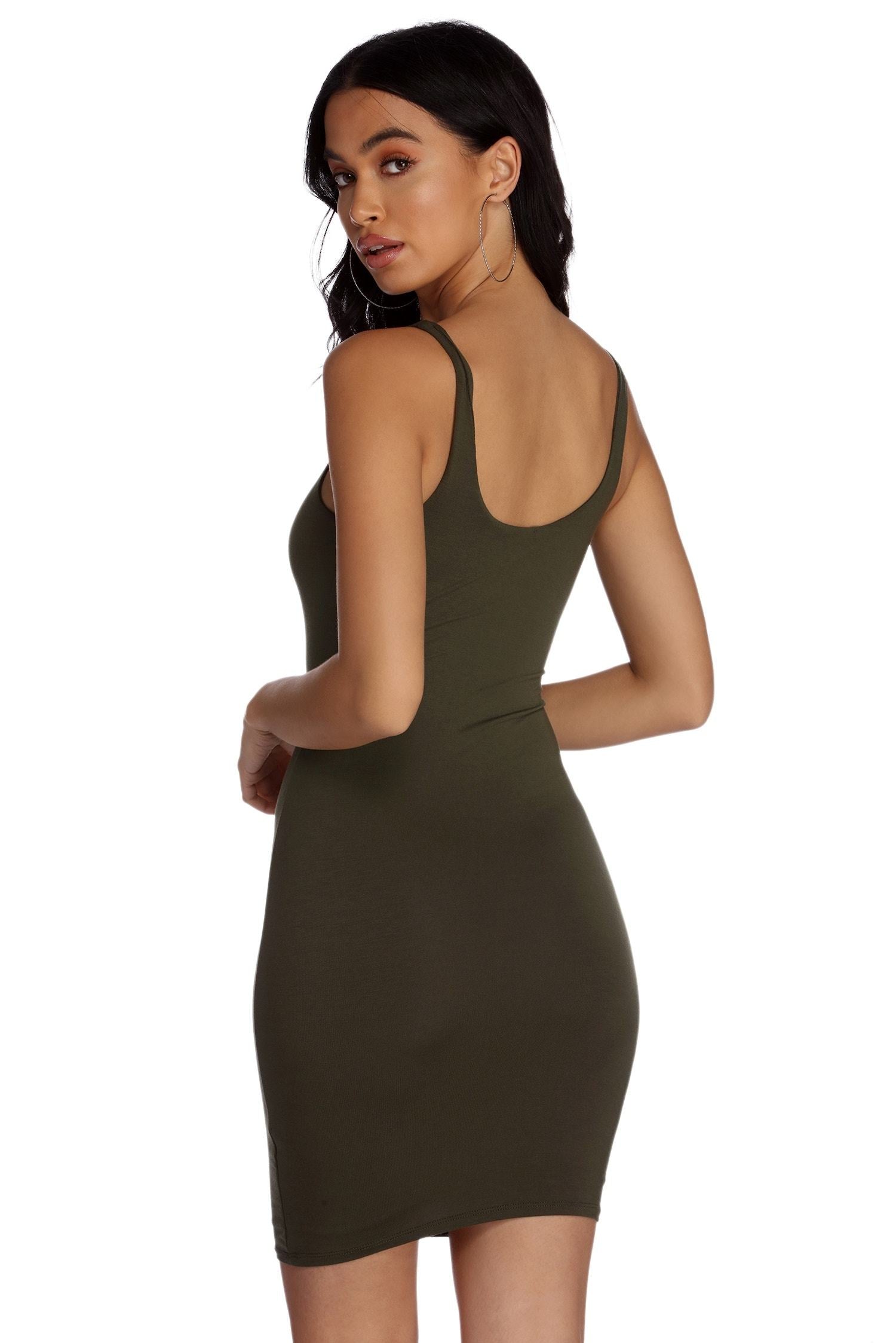 Basic Scoop Mini Dress - Fashionpara