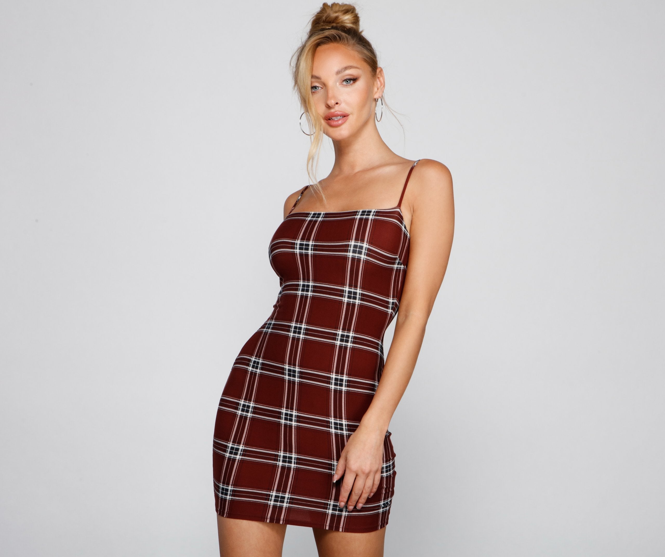 Pretty In Plaid Mini Dress - Fashionpara