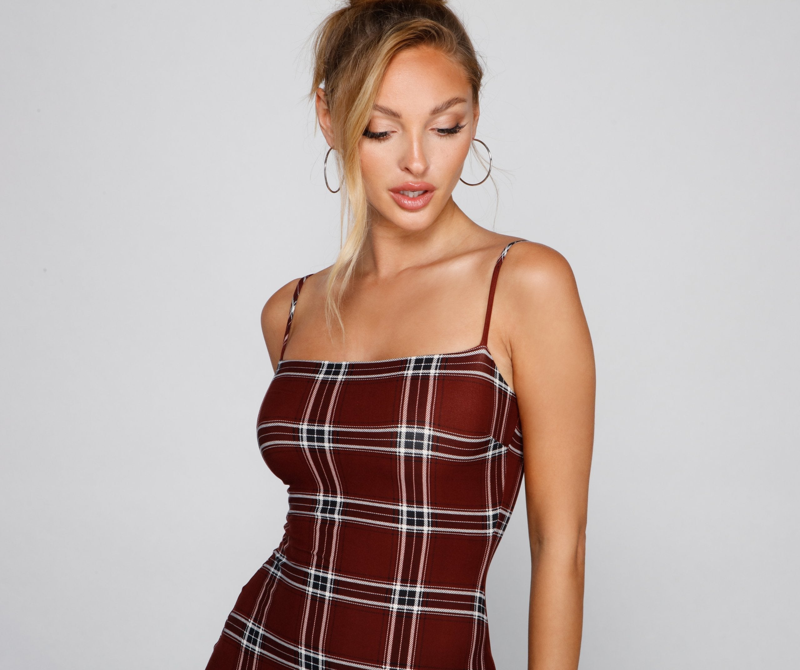 Pretty In Plaid Mini Dress - Fashionpara
