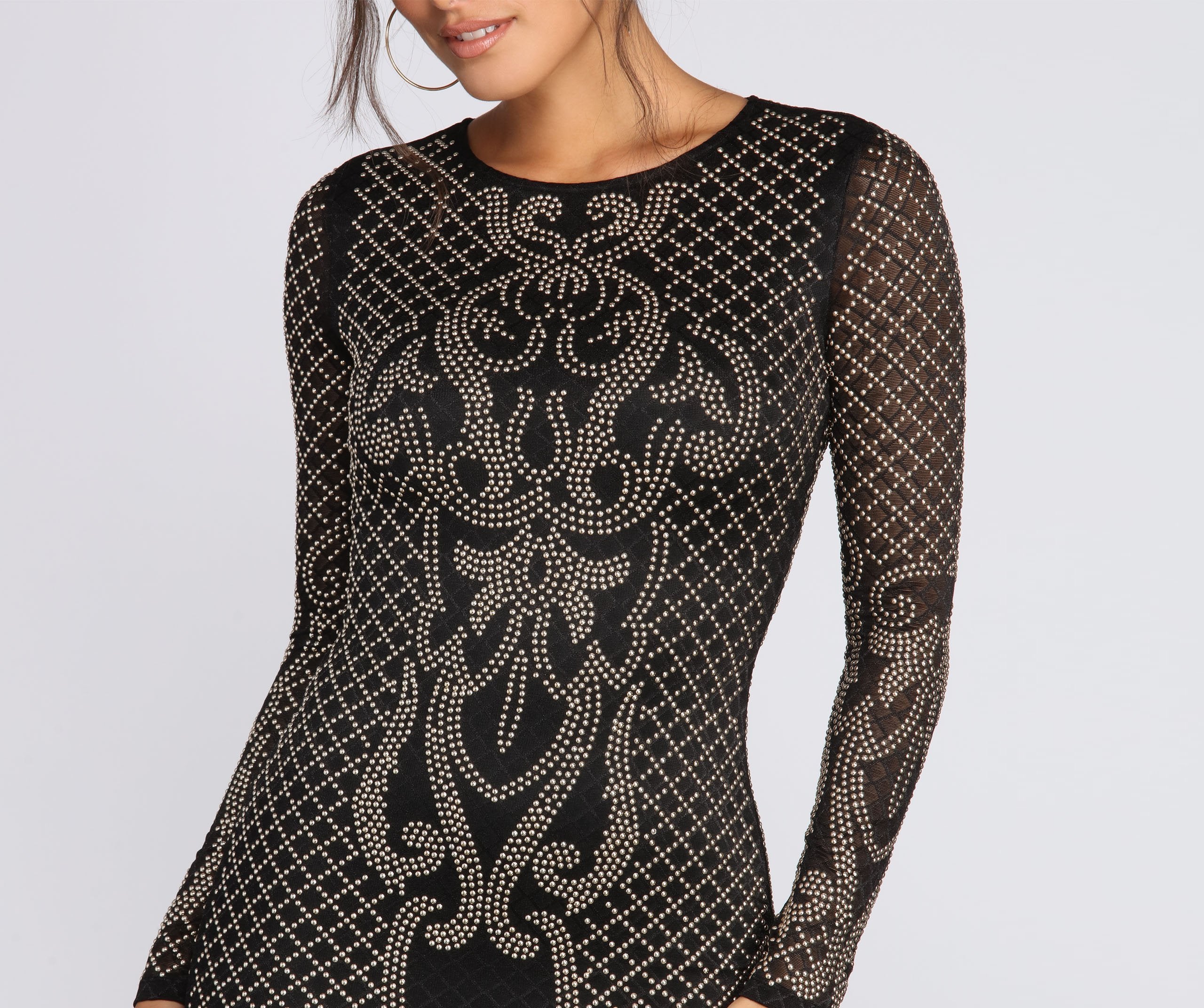 Embellished Beauty Mini Dress - Fashionpara