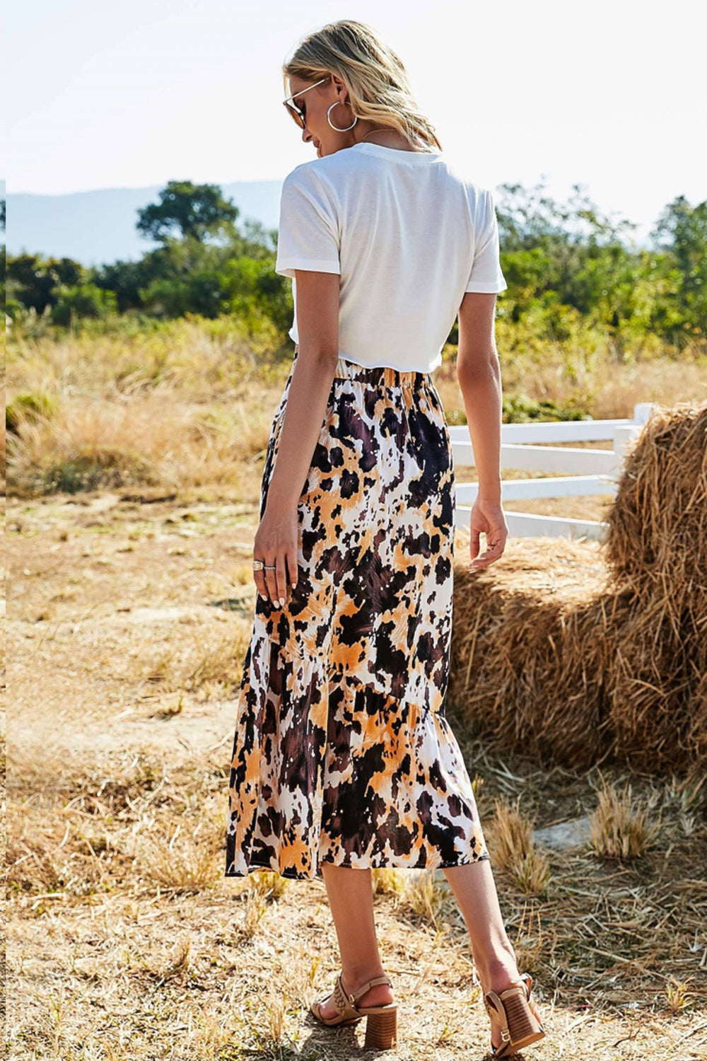 Printed Big Swing Skirt