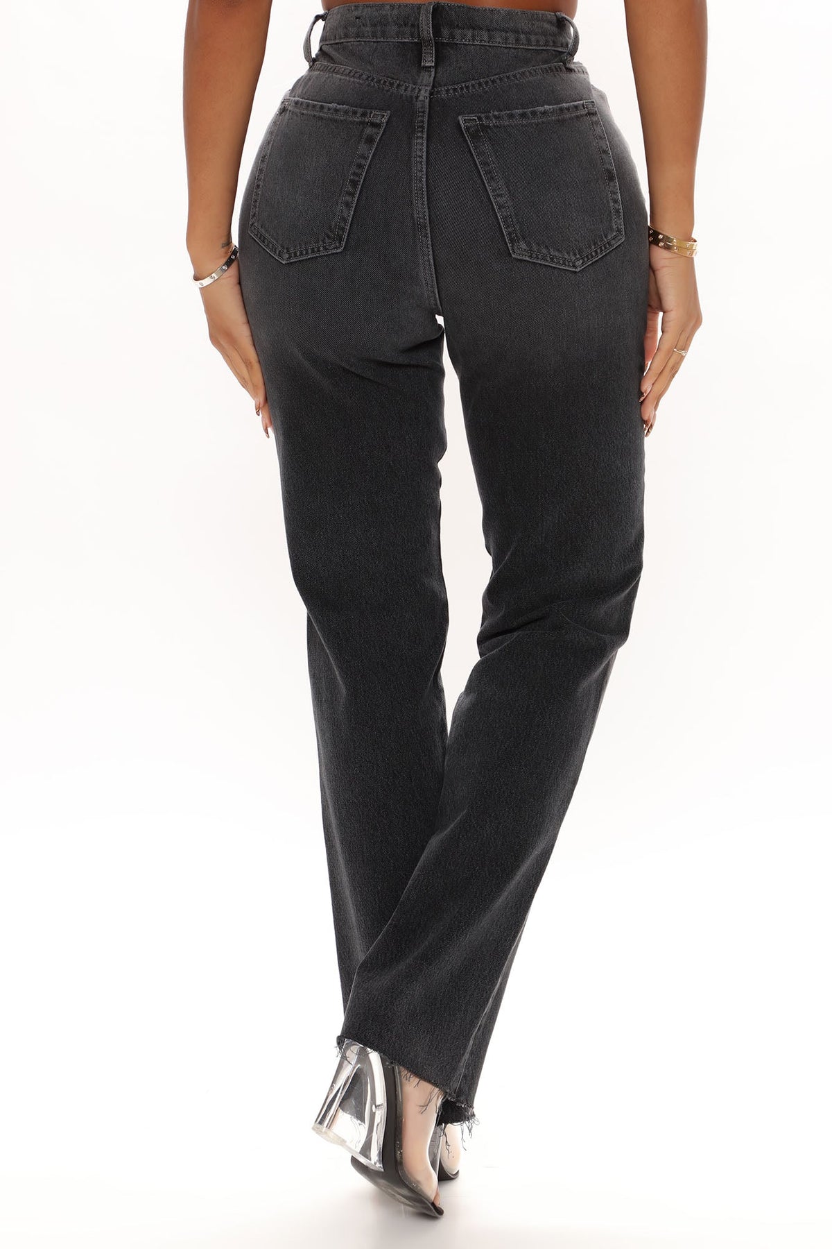KittenAlarm - 90's Energy Straight Leg Jeans - Black