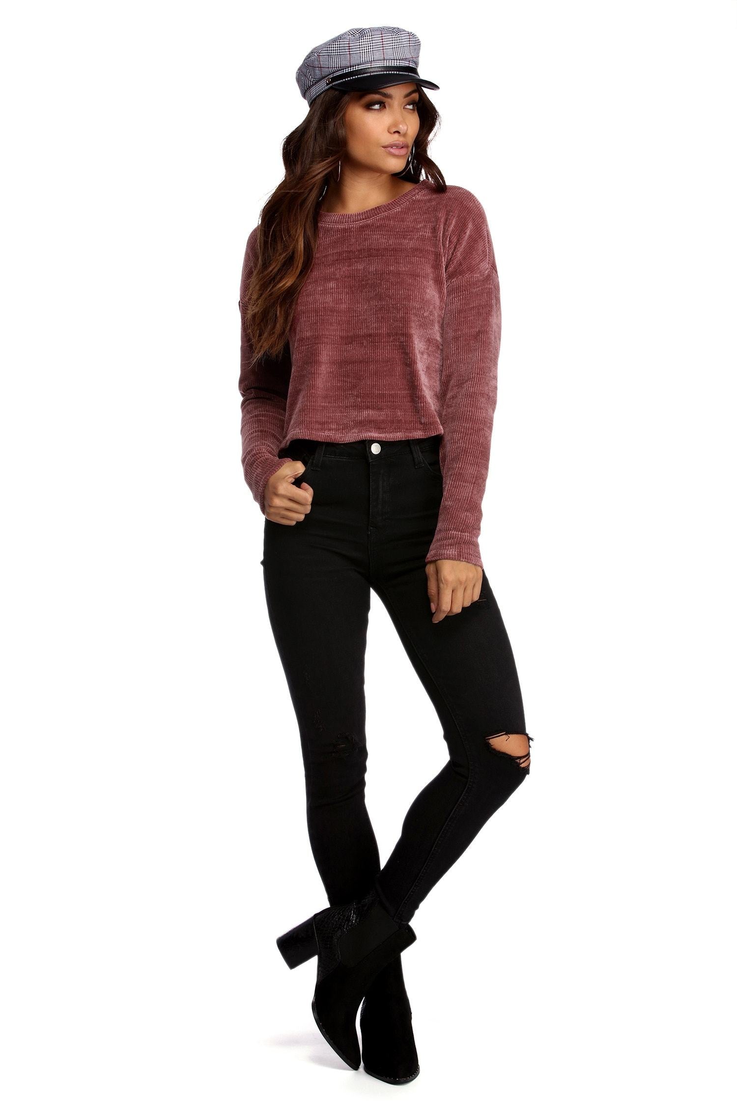 Chenille With You Pullover Top - Fashionpara