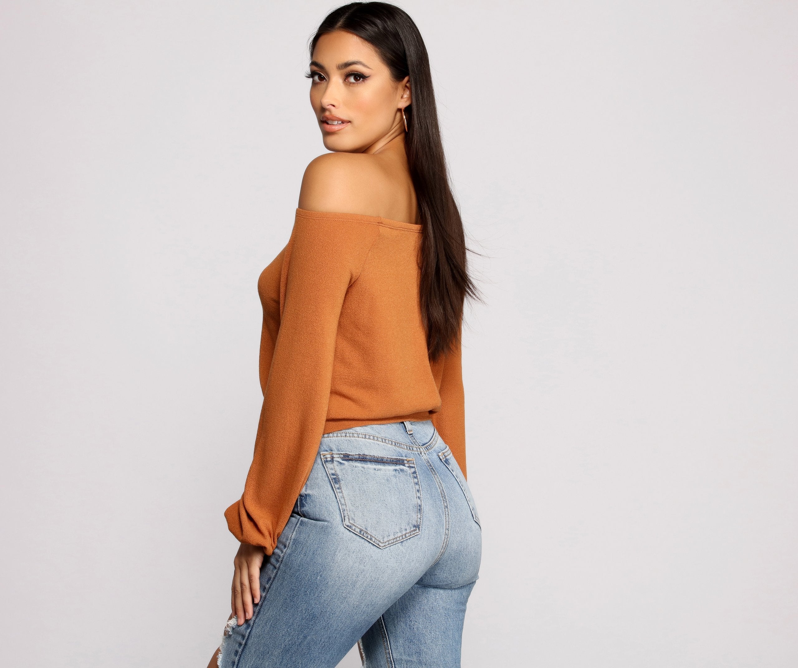 She's A Stunner Off The Shoulder Crop Top - Fashionpara