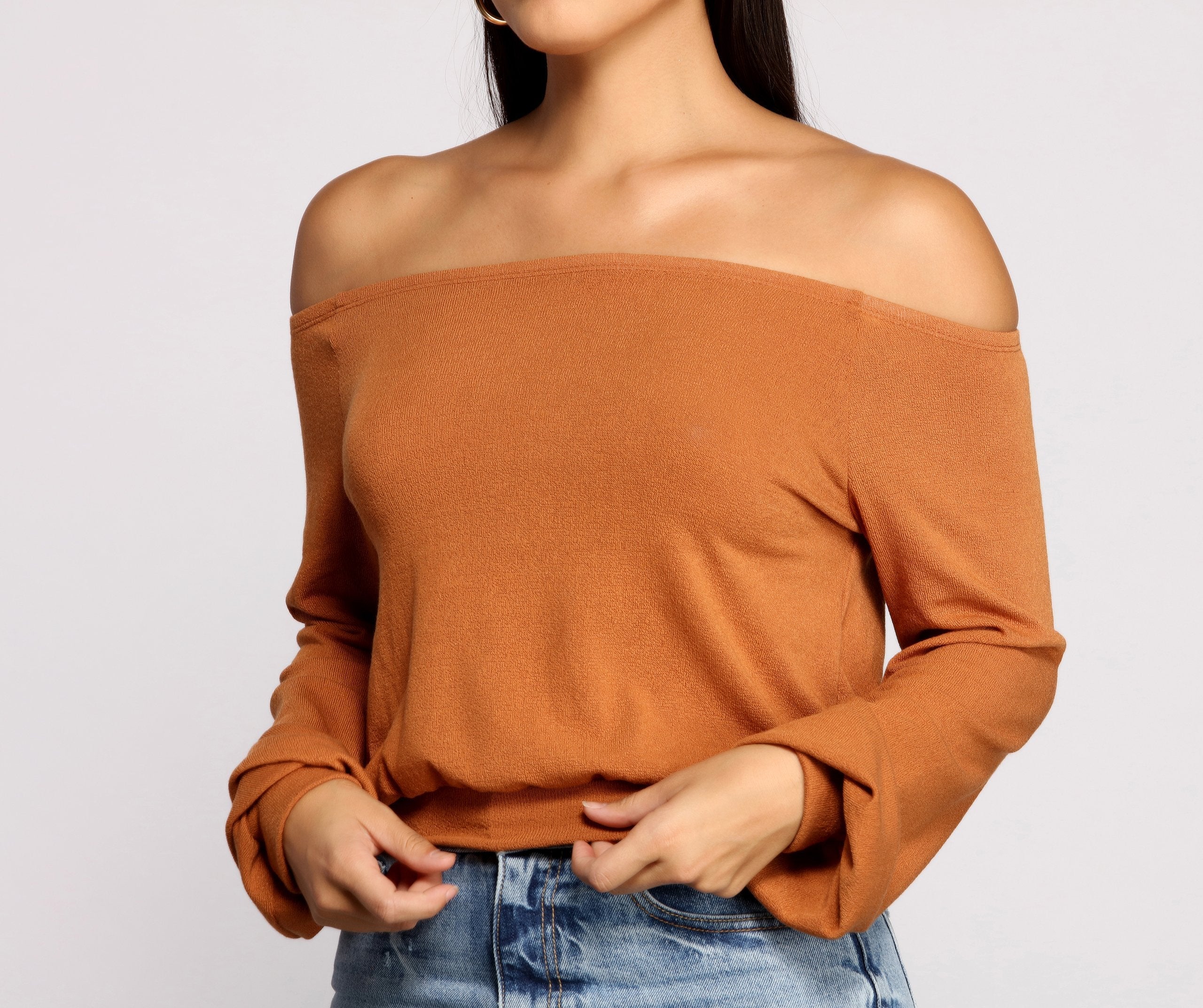 She's A Stunner Off The Shoulder Crop Top - Fashionpara