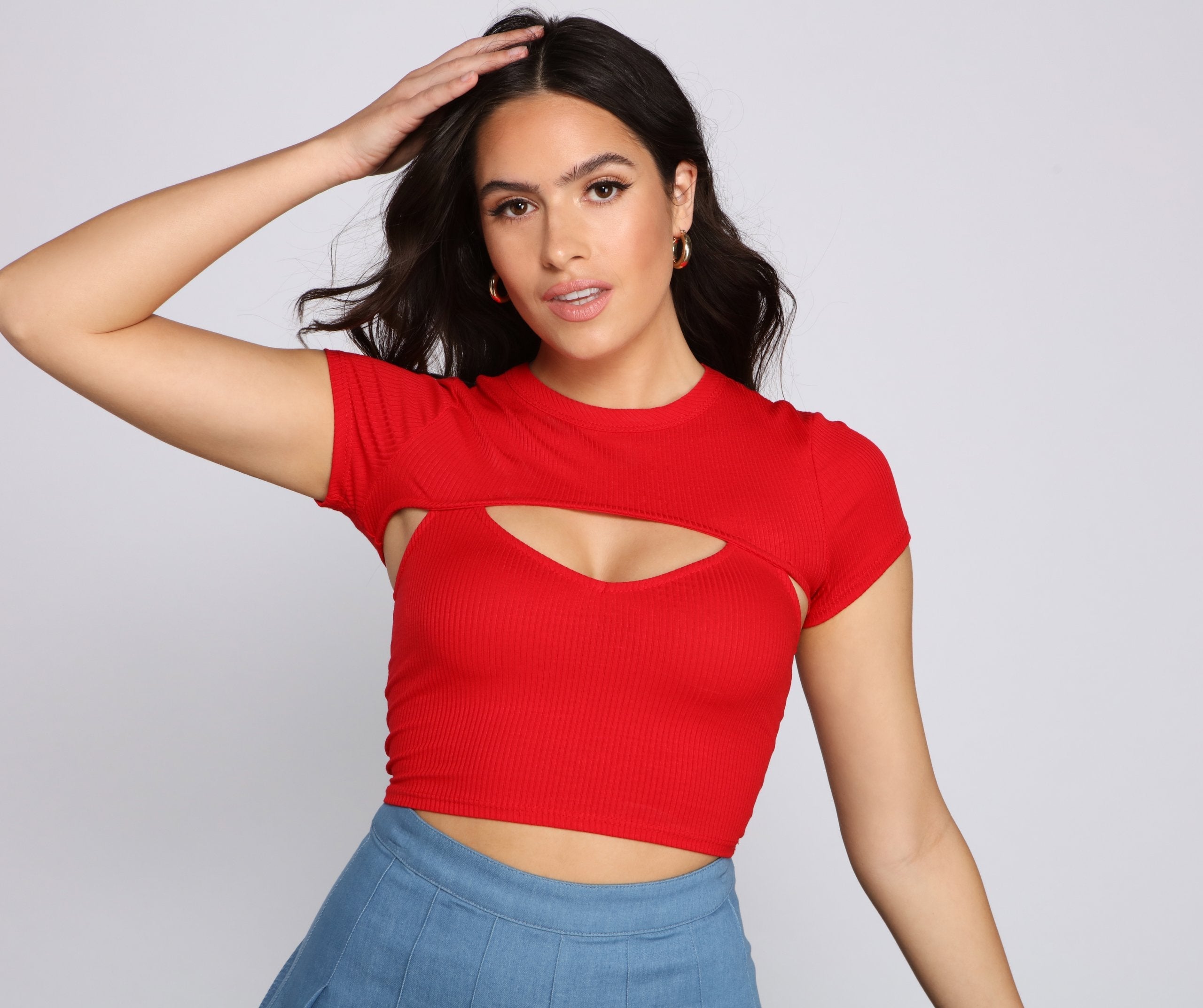 Chic Cuts Ribbed Knit Crop Top - Fashionpara