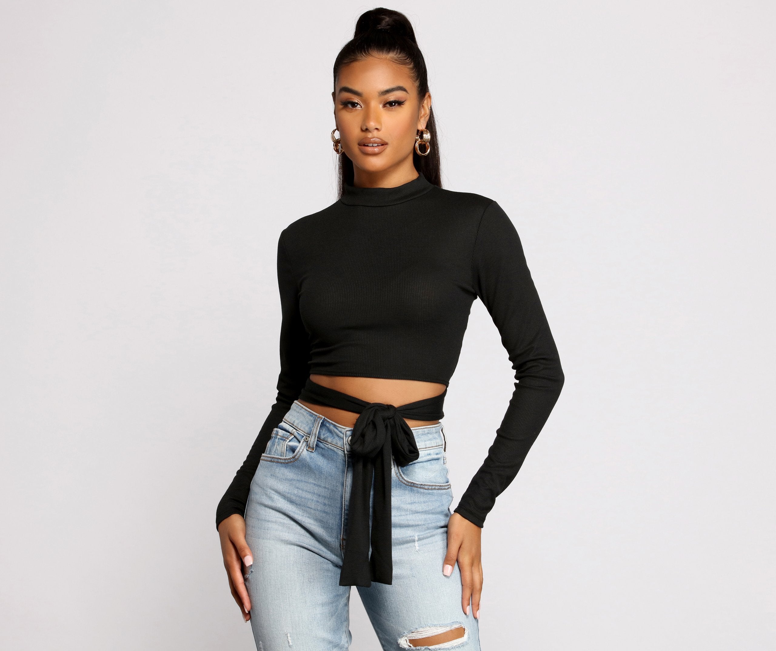 Sleek and Snatched Ribbed Knit Crop Top Fashionpara