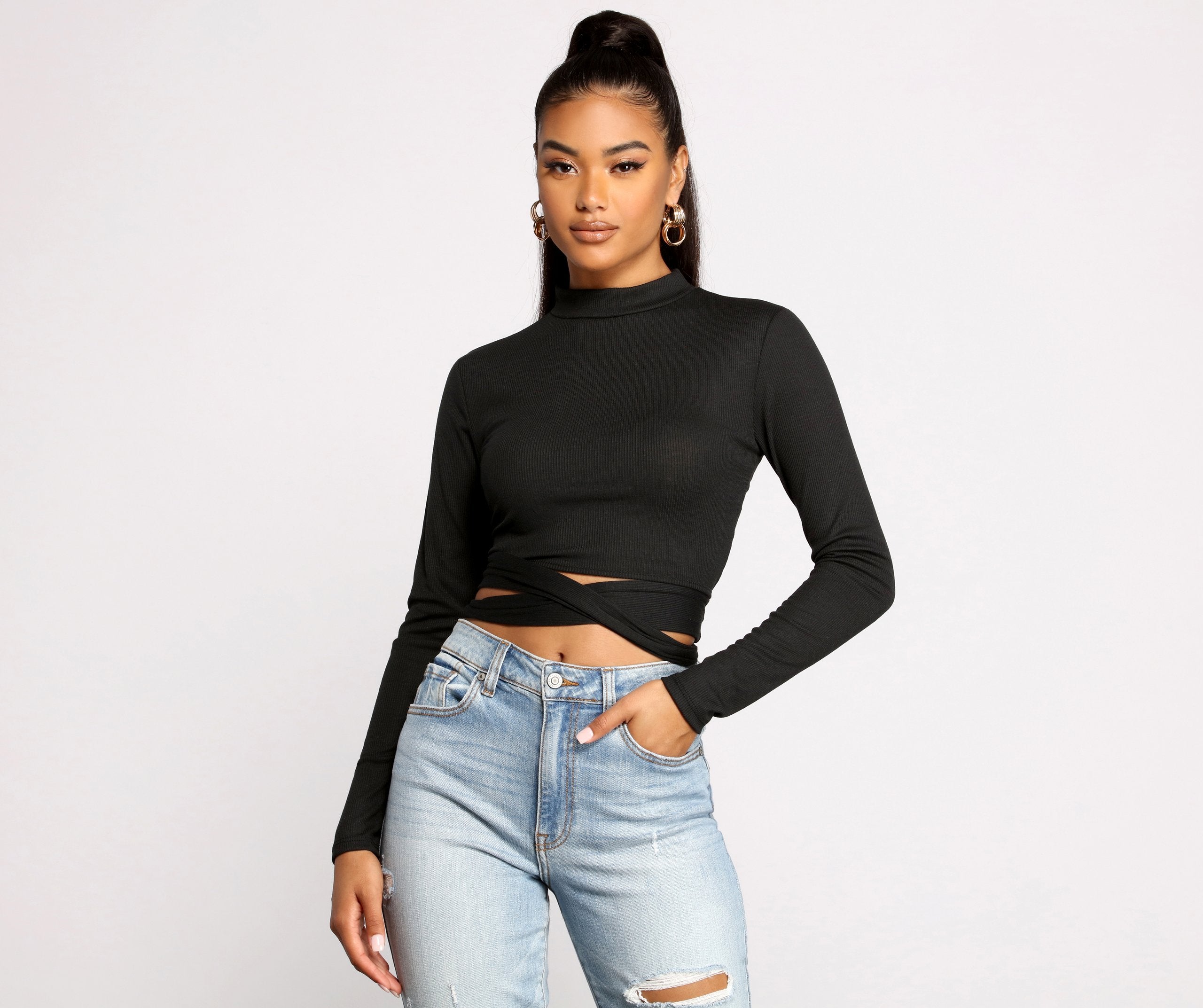 Sleek and Snatched Ribbed Knit Crop Top Fashionpara