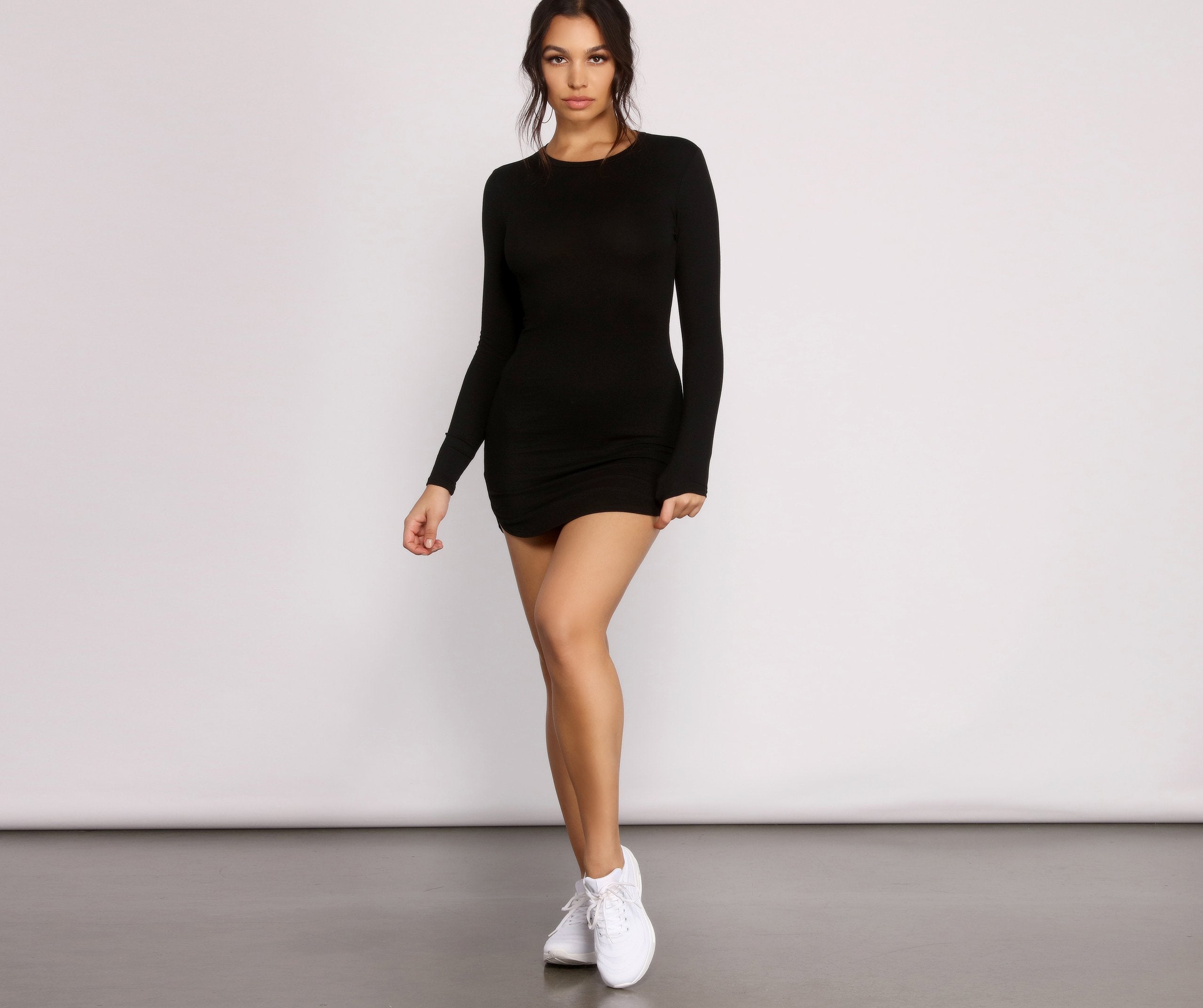 Back to Basics Knit Mini Dress - Fashionpara