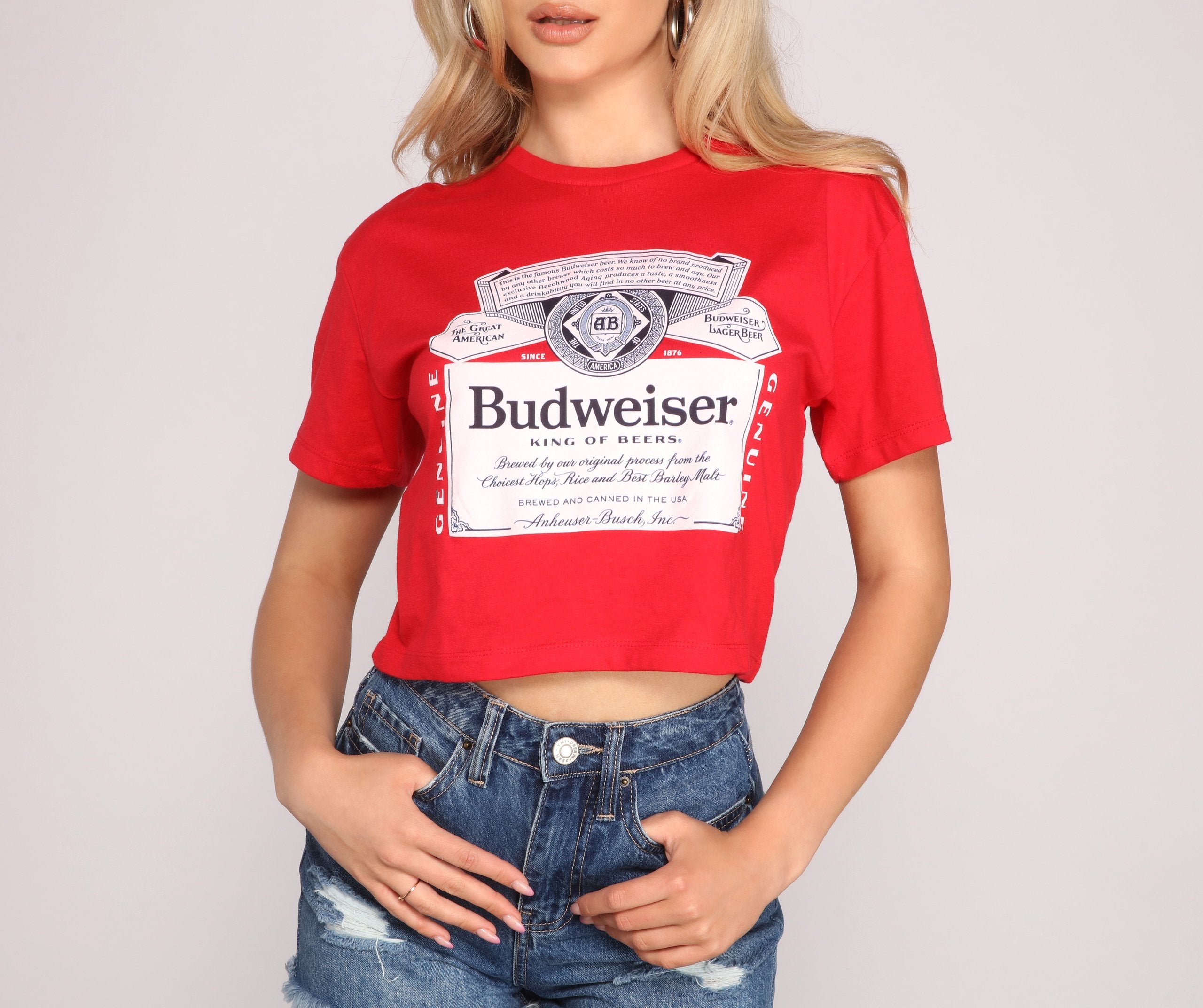 Budweiser Graphic Crop Top - Fashionpara