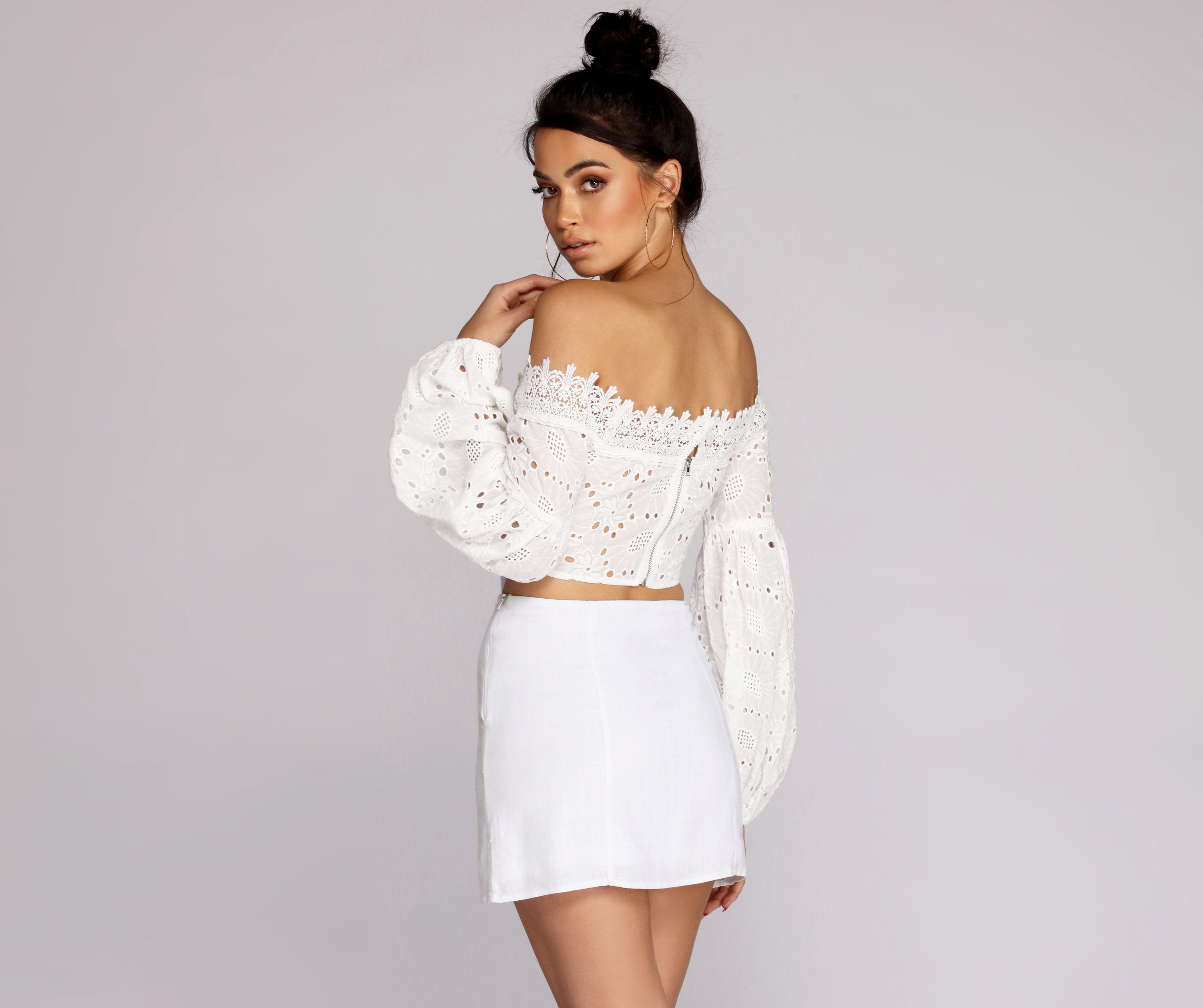 Shoulder Show Off Crop Top - Fashionpara