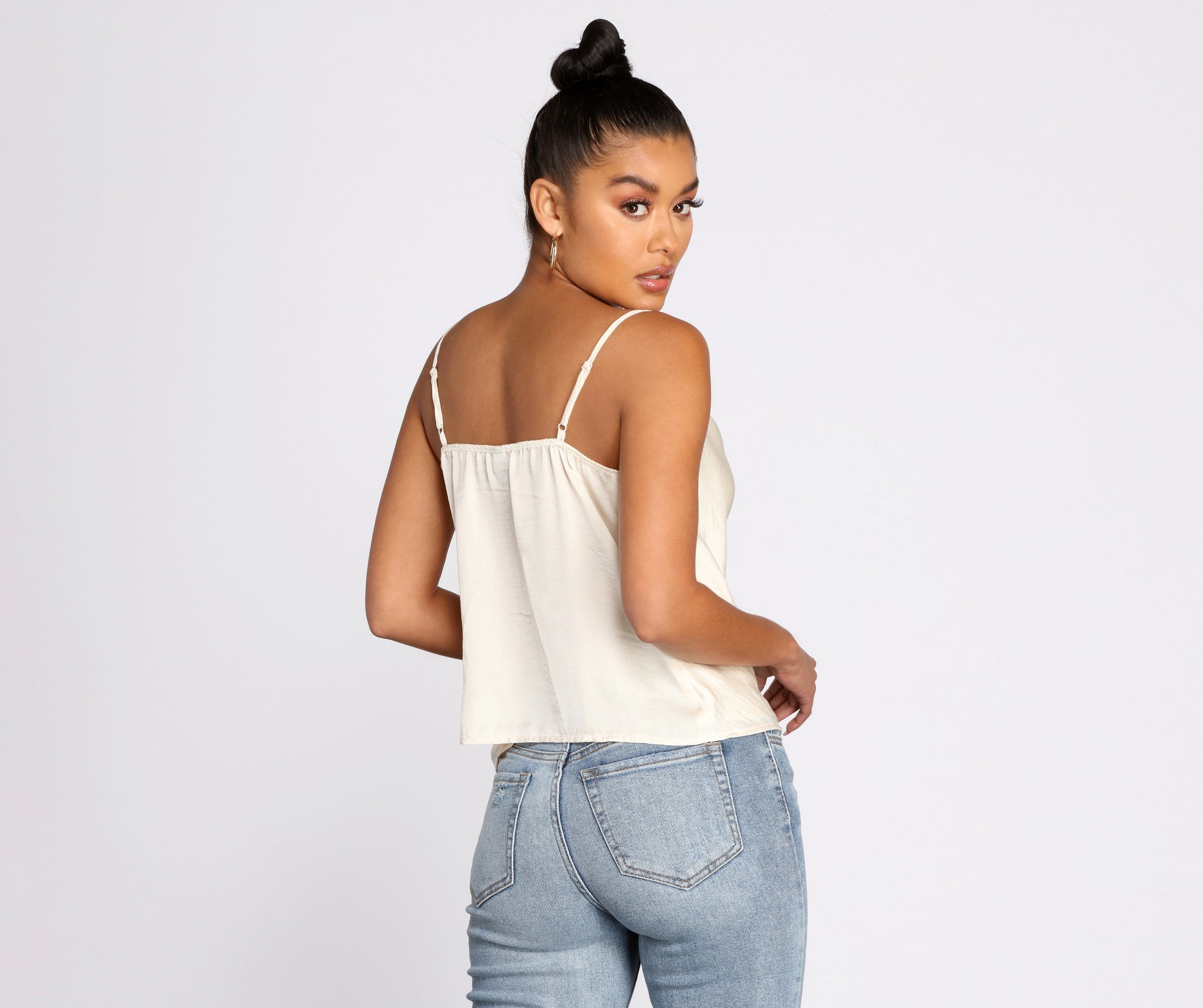 Simple Sleek Satin Top - Fashionpara