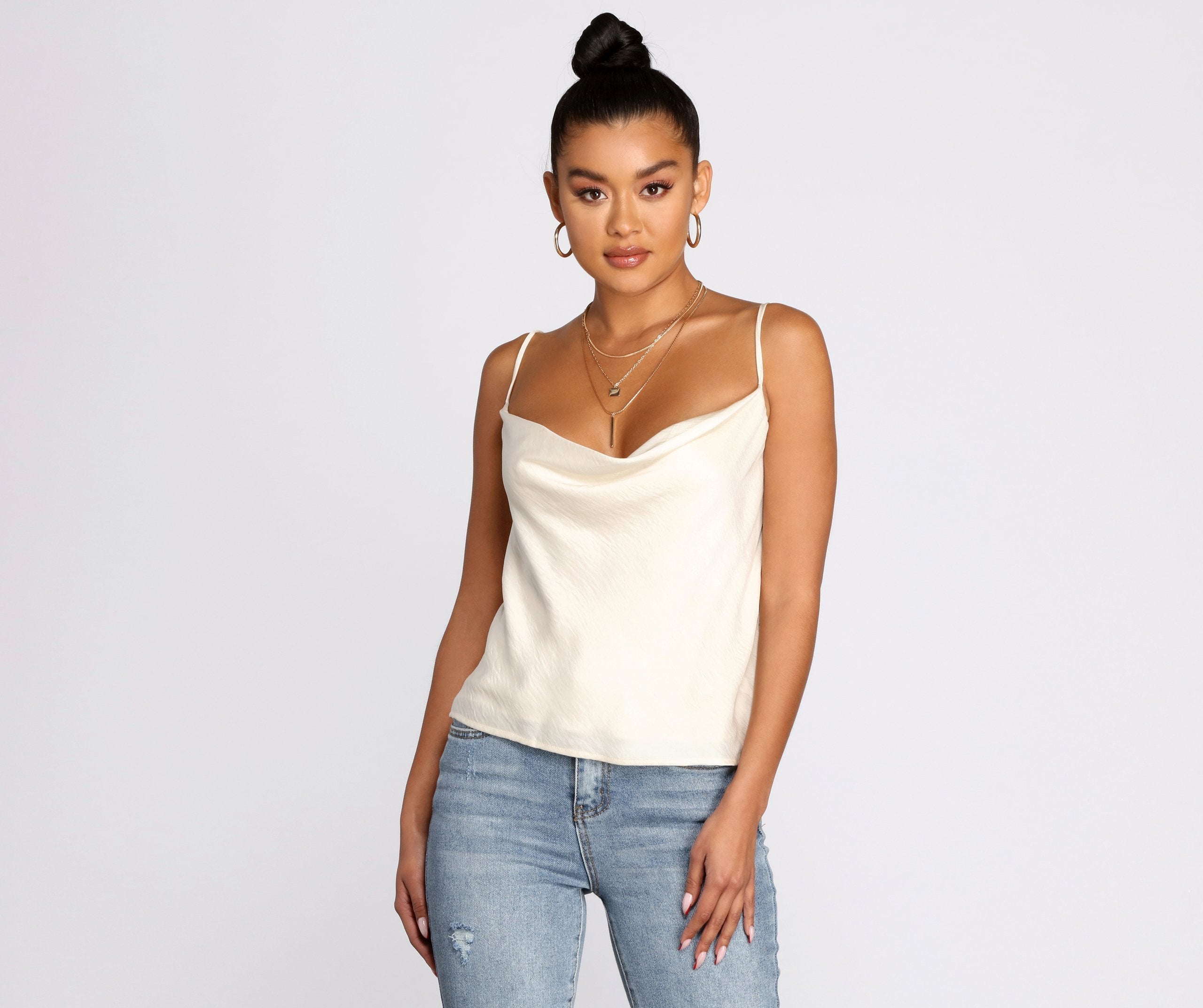 Simple Sleek Satin Top - Fashionpara