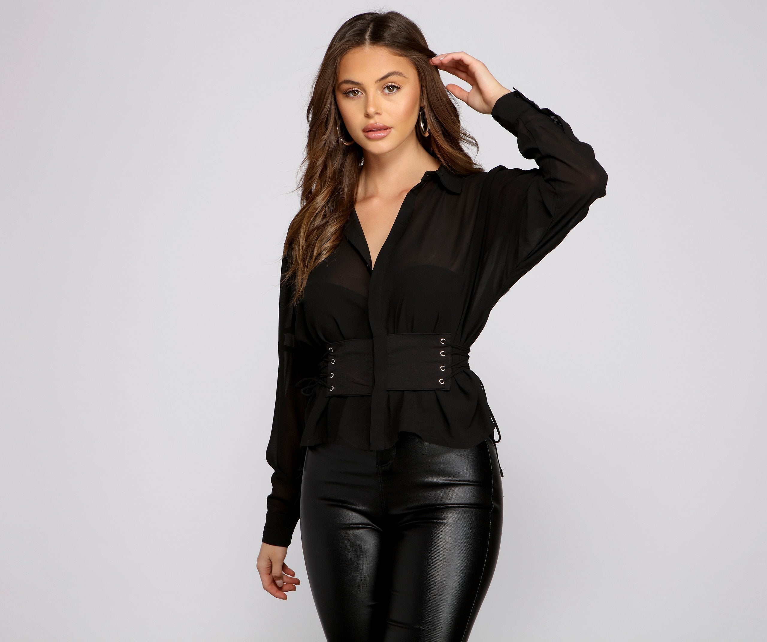 Chic And Sheer Chiffon Blouse - Fashionpara