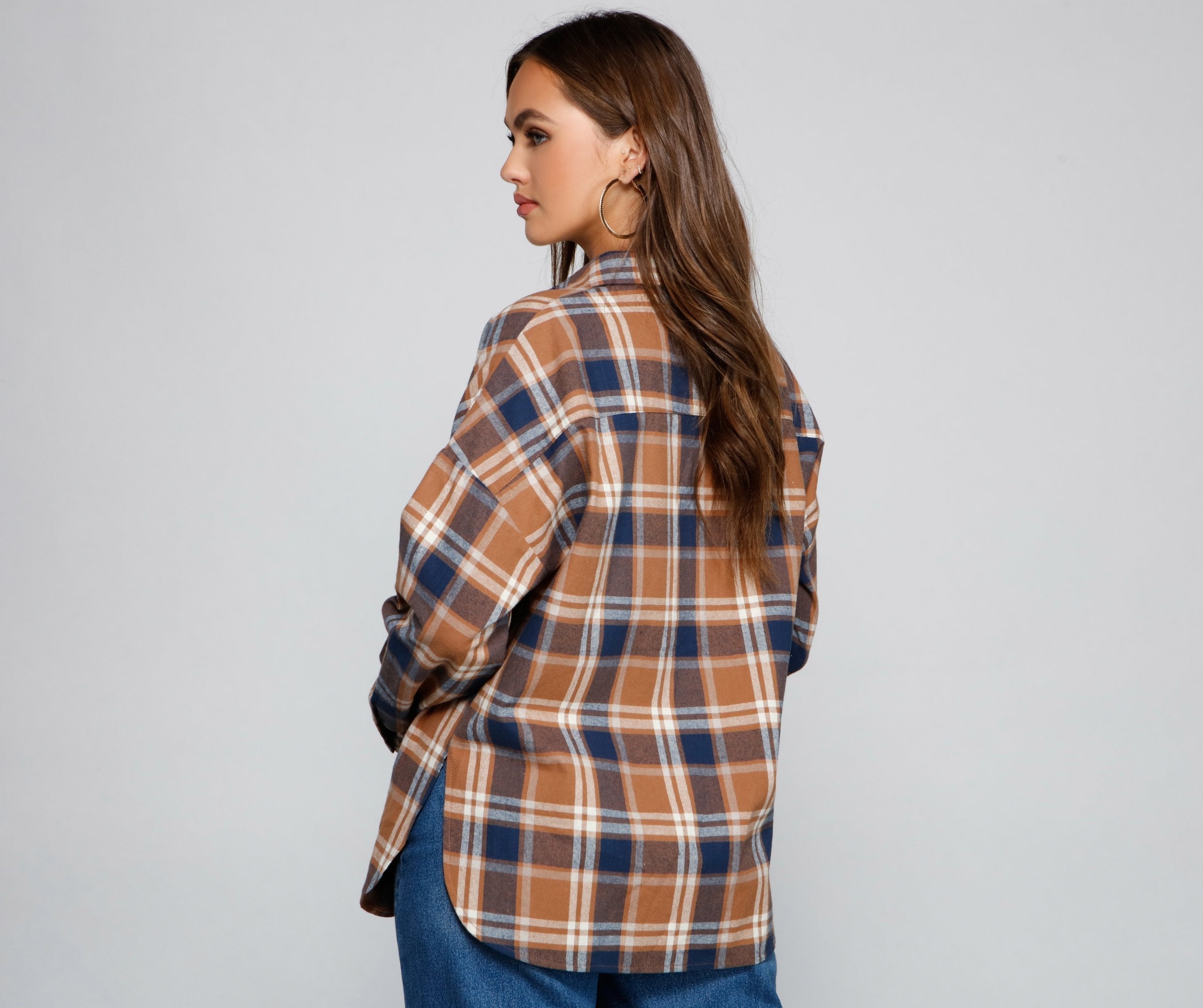 Button Up In Fab Flannel Top - Fashionpara
