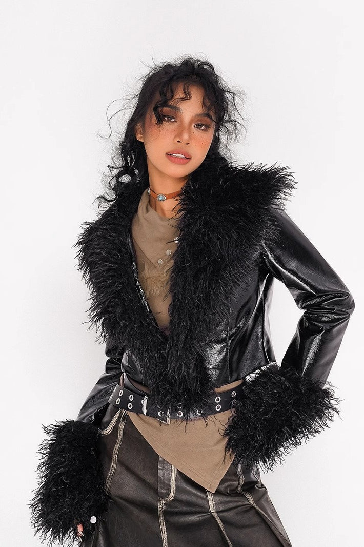 Glossy Vintage Style Jacket Coat for Timeless Elegance