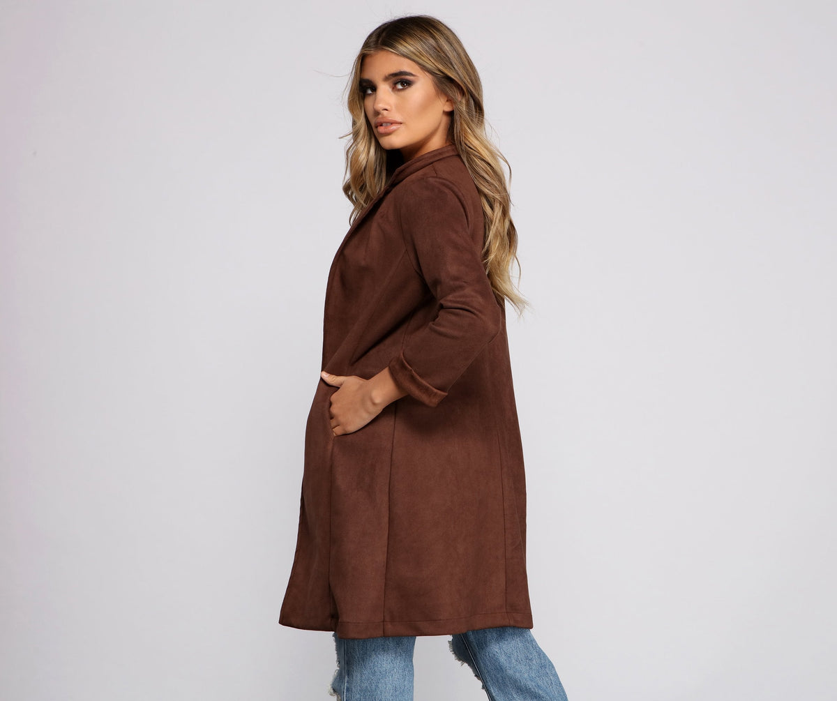 Faux Suede Blazer 2