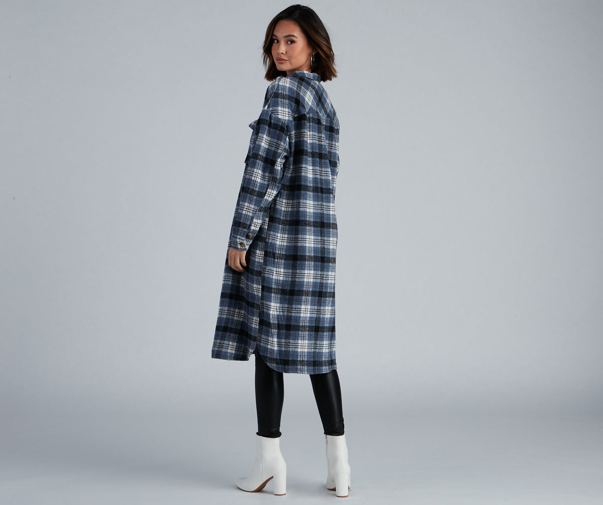 Casual Cozy Plaid Shacket 2