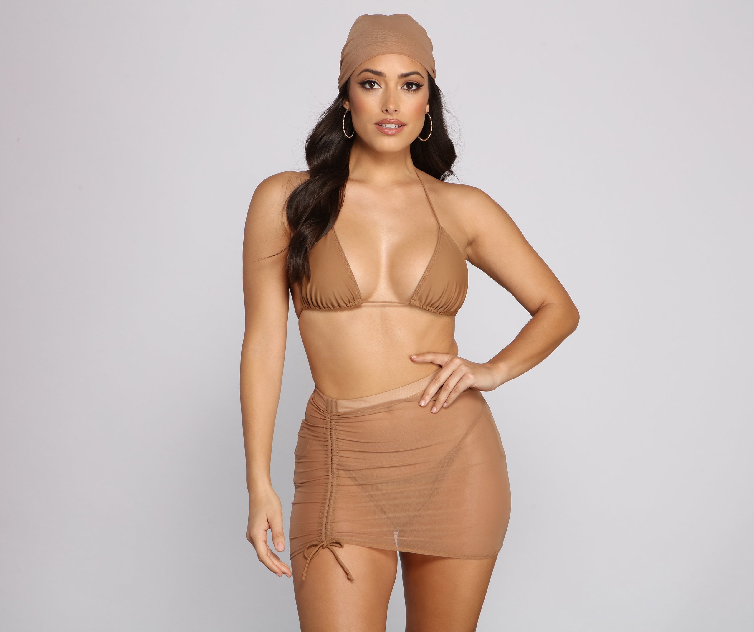 Cinched and Chic Mesh Swim Coverup - Fashionpara