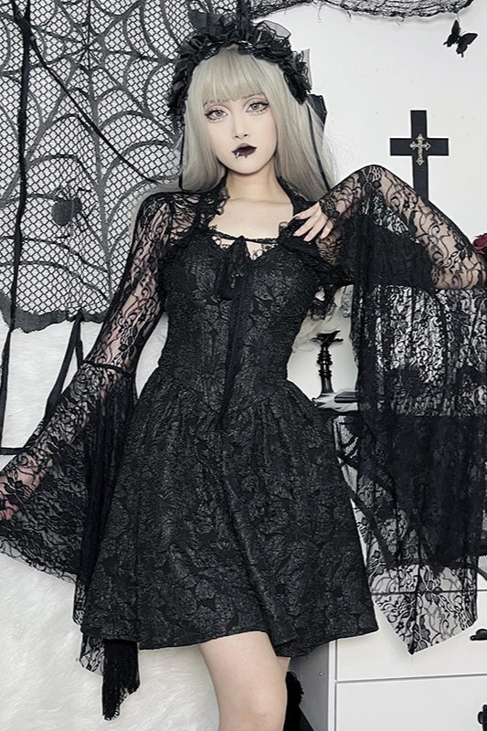 Gothic Lace Shrug Knit Top