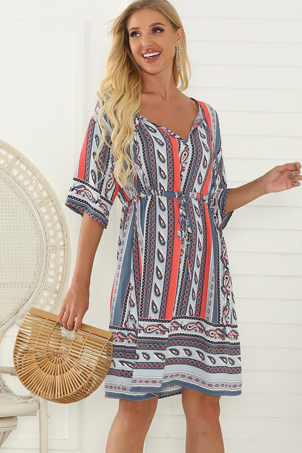 Half Sleeve A-line Dress