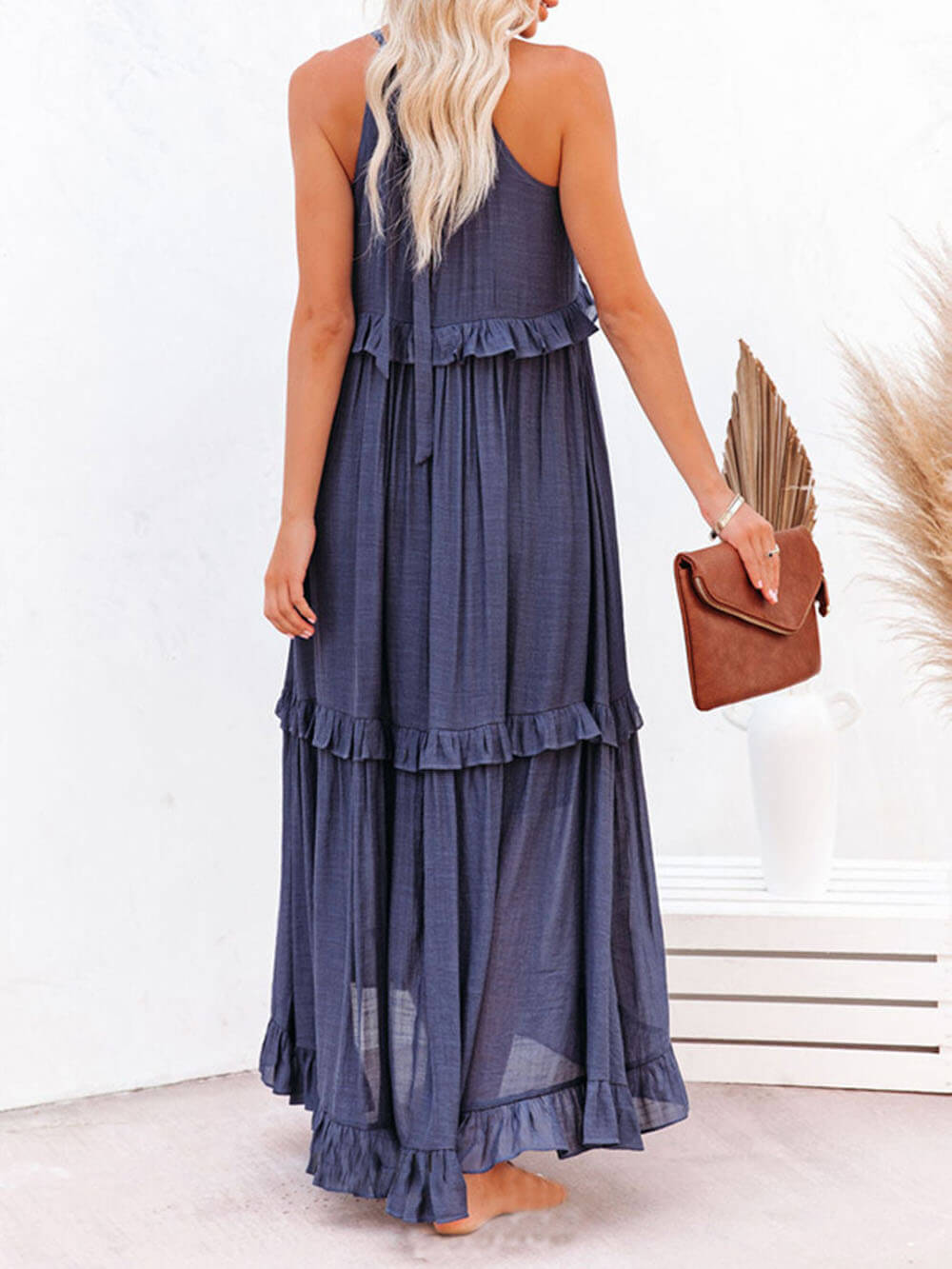 Irregular Cake Sleeveless Maxi Dress - Fashionpara