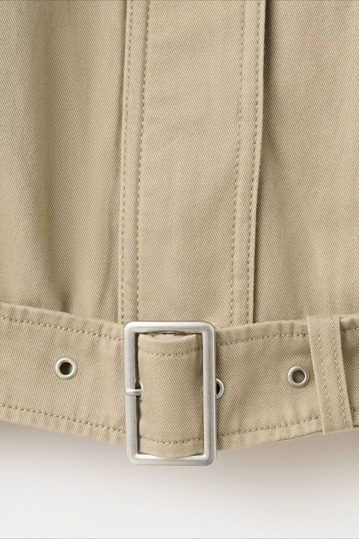 Hem Belt Cropped Utility Coat