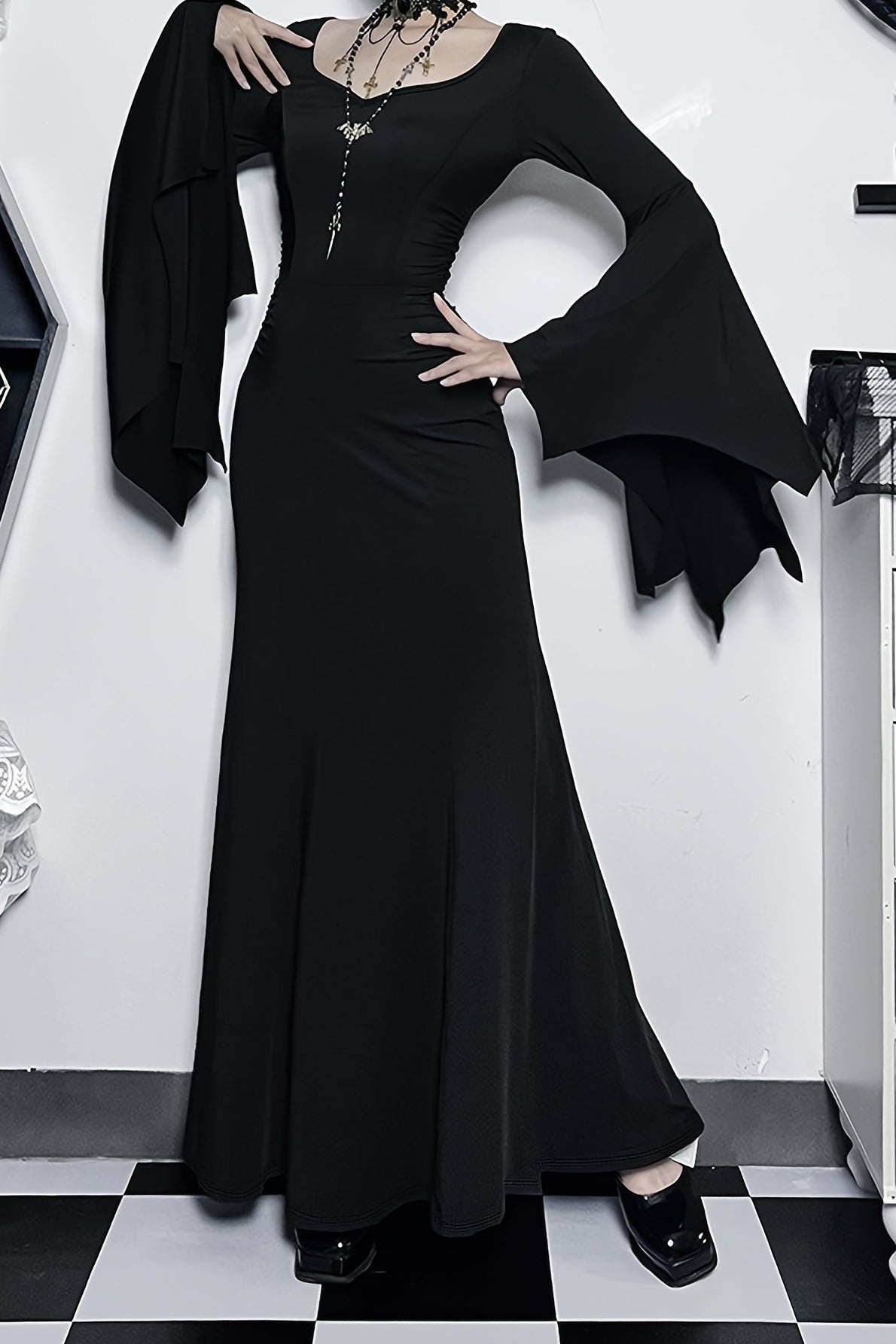 Batwing Slim Gothic Dress