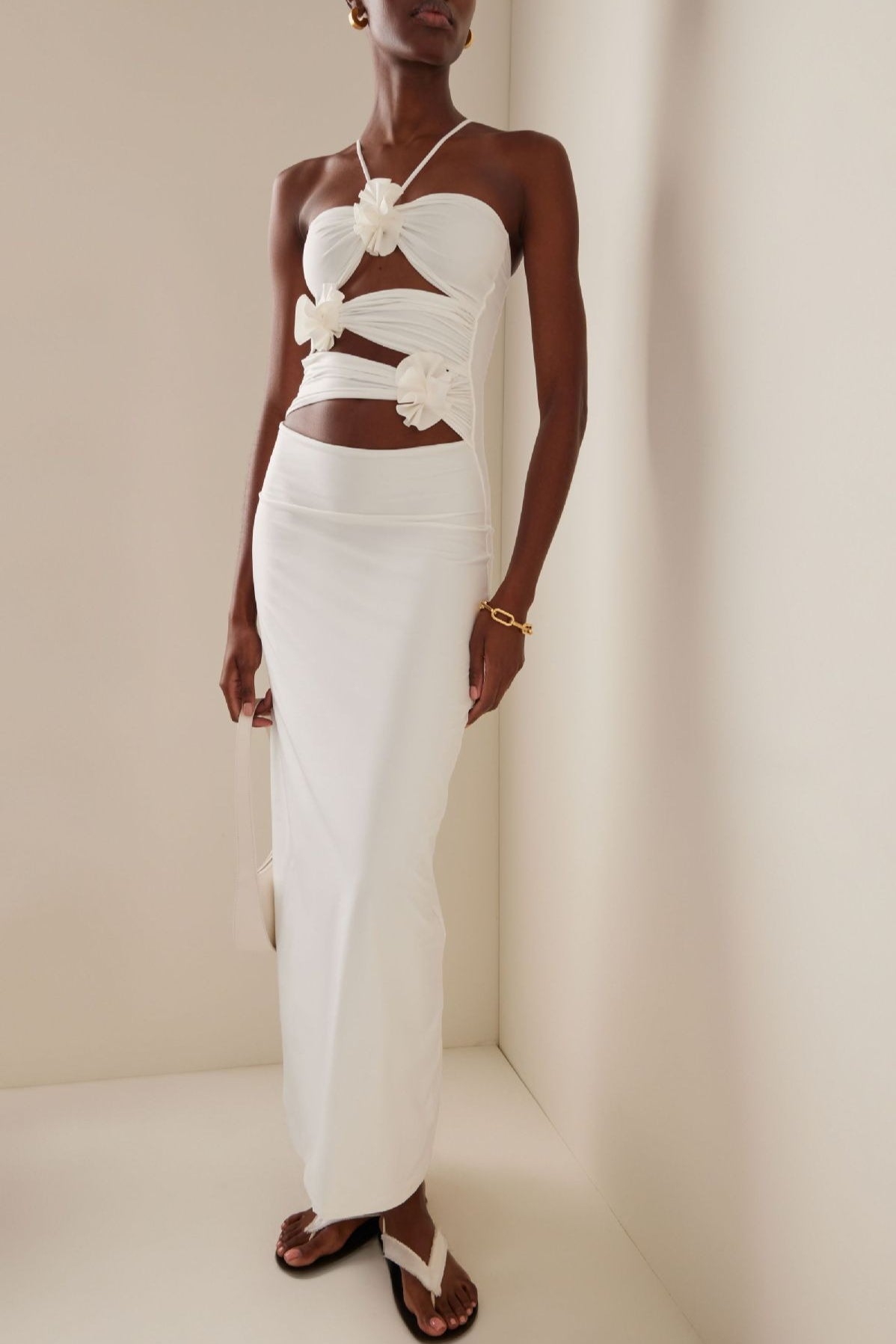 Rosette-Trim Strappy Cut-Out Ruched Bodycon Dress 2