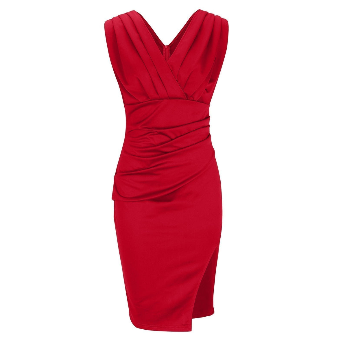Satin One Shoulder Mermaid High Split Maxi Dress - View 9