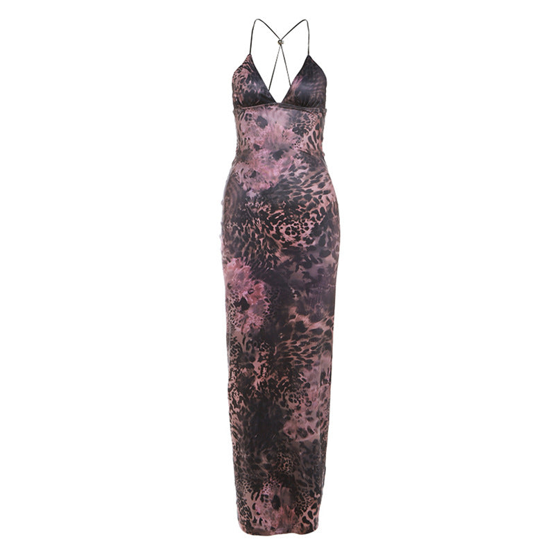 Butterfly applique backless v neck maxi dress - View 12