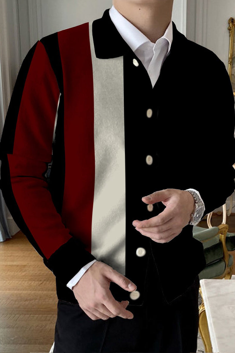 Uniqshe Men's Lapel Knitted Sweater Cardigan  Fashionpara