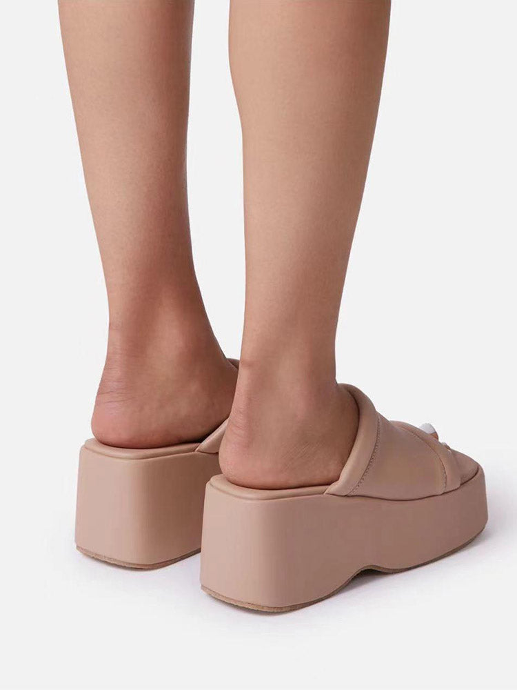 Platform Heel Wedges Slide Sandals