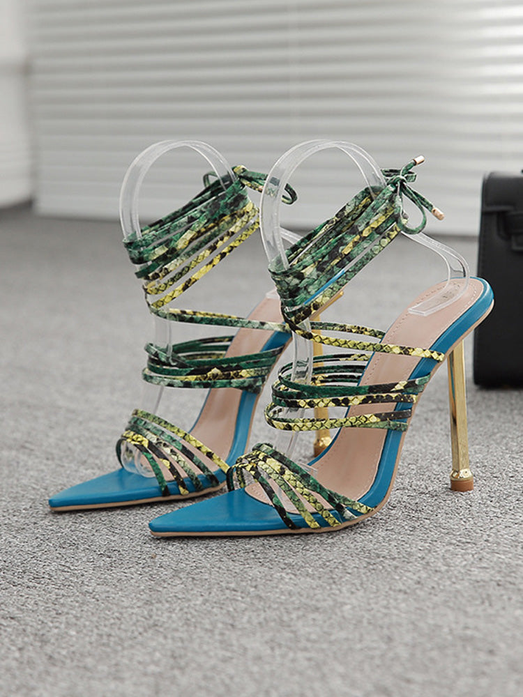 Lace-up Cross Strap Sandals