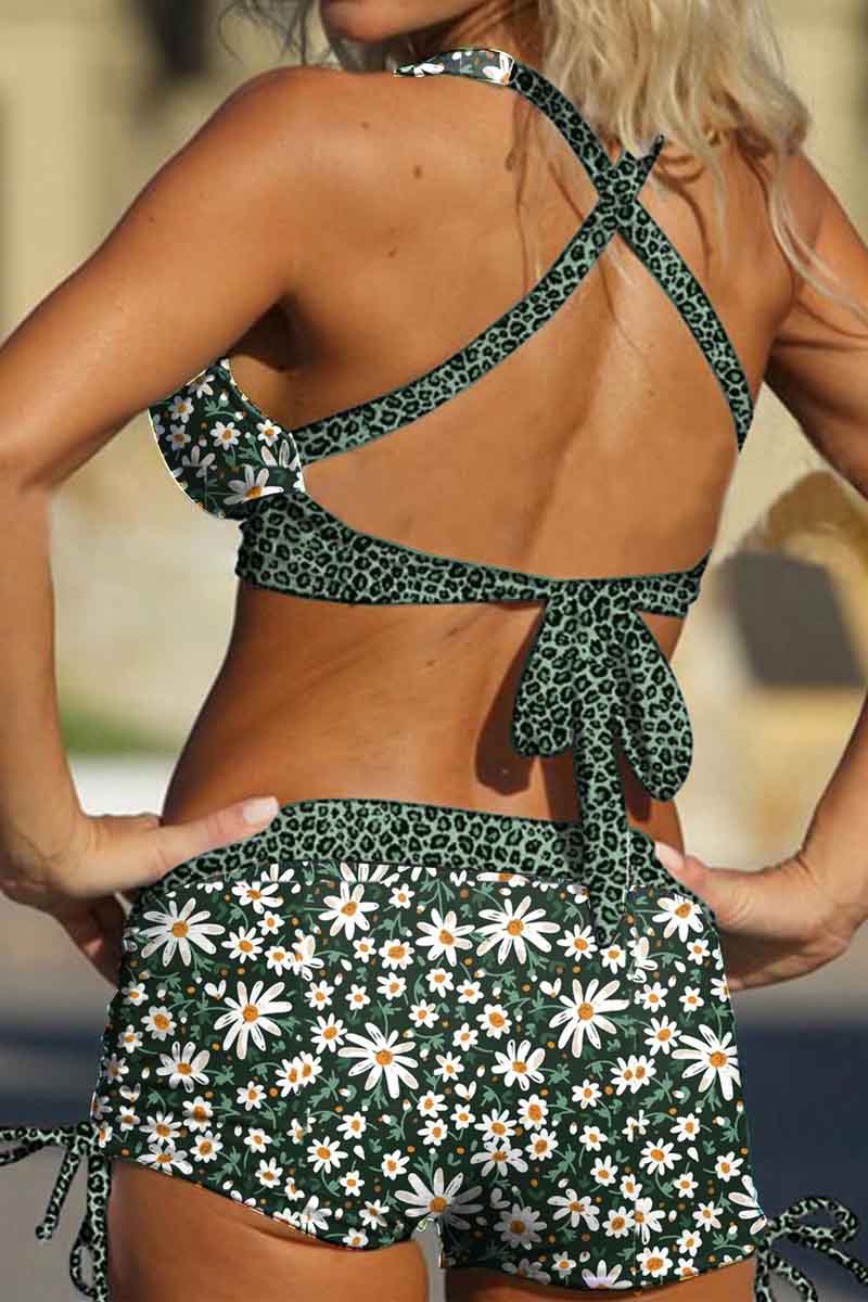 🔥Floral Print Top Pants Two Piece Swimwear - Fashionpara