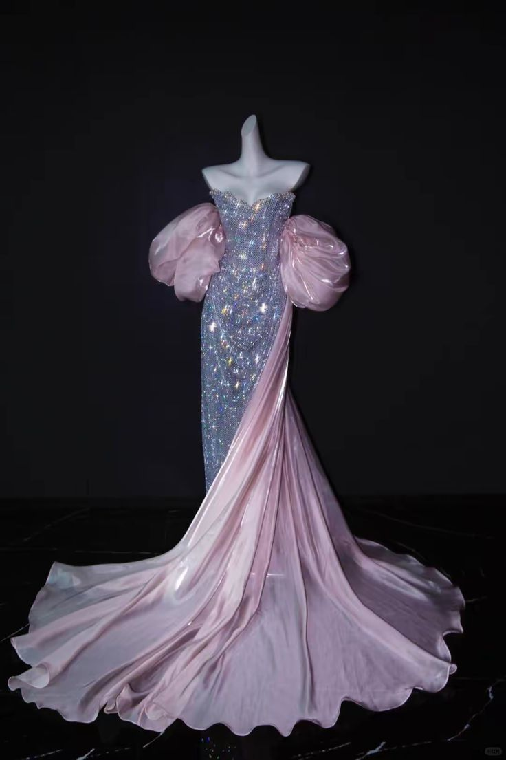 Pretty Strapless Sequin Beaded Mermaid Evening Dress Birthday Party Gown D1197