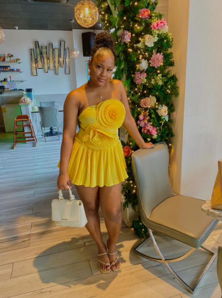 Unique Yellow Strapless Satin Flowers A Line Short Party Dress Formal Homecoming Dress D659