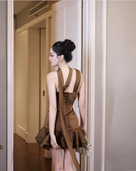 Beautiful One Shoulder Satin Pleated A Line Homecoming Dress S230