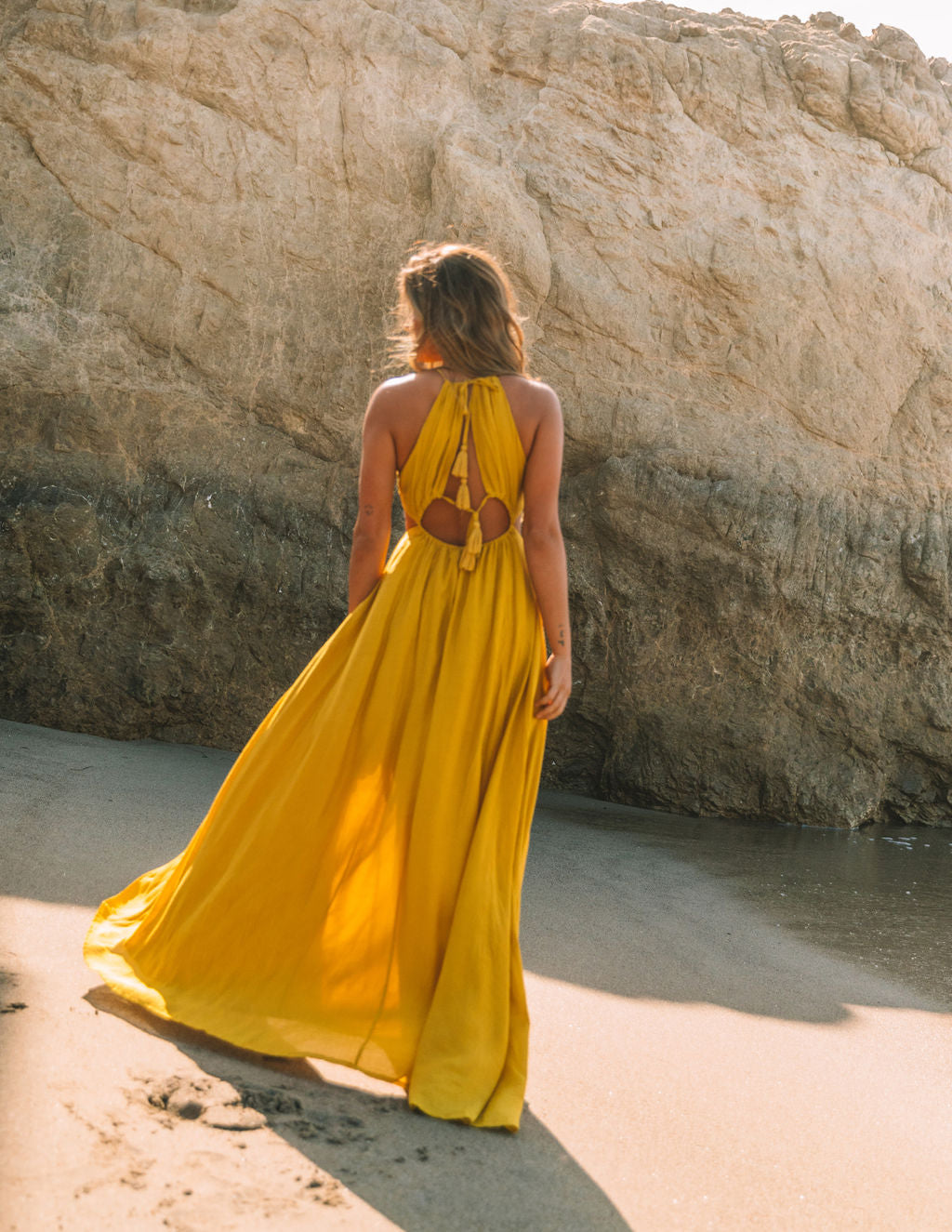 Halter Neck Cut-Out High Slit Maxi Dress 6