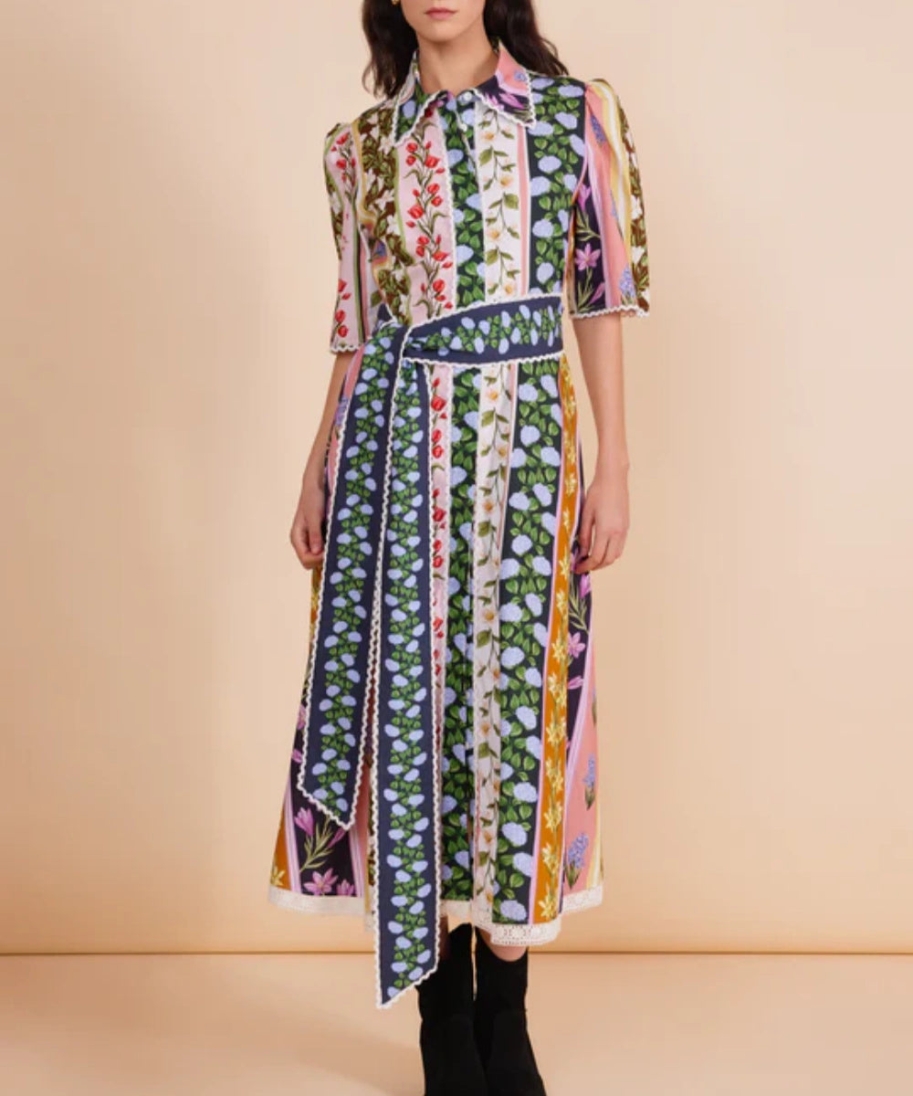 Vintage Garden Lace Midi Dress - Fashionpara