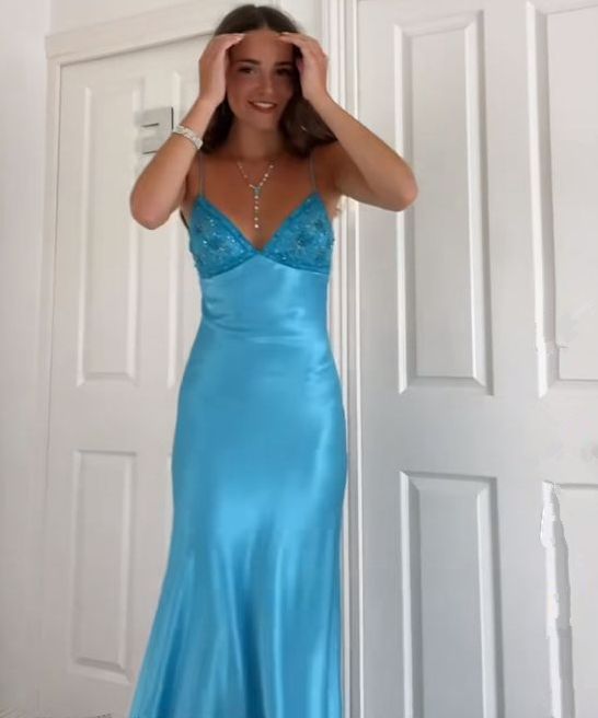 Long Evening Prom Dresses, Custom Blue Prom Dress - Fashionpara