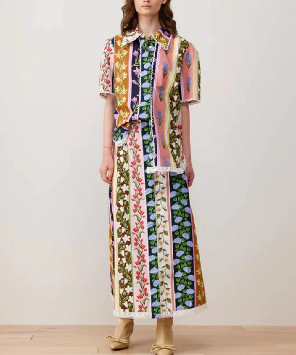 Vintage Garden Lace Two-piece Suit - Fashionpara