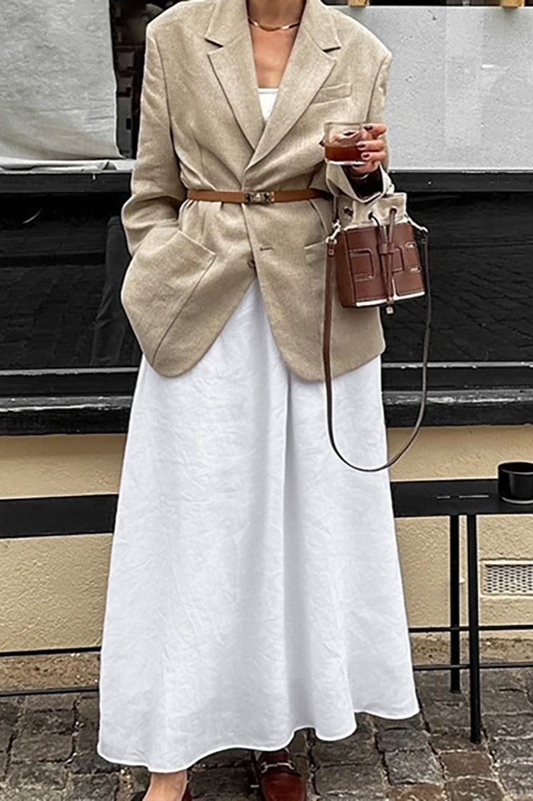 White A-Line Maxi Skirt