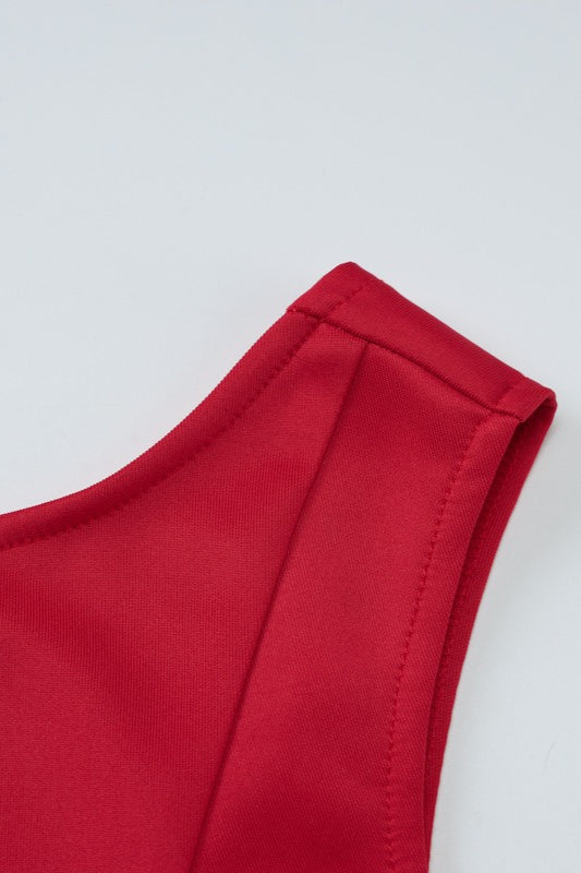 Solid Sleeveless Backless Bodycon Cocktail Dress - View 15