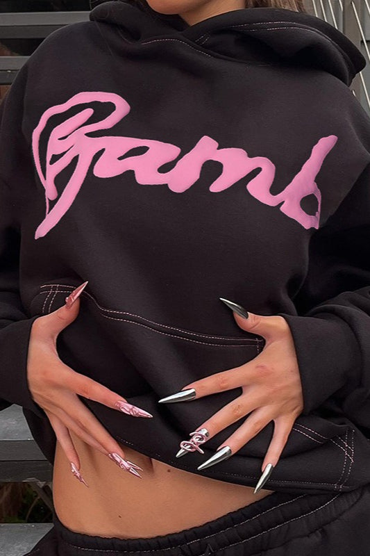 Trendy Letter Print Hoodie