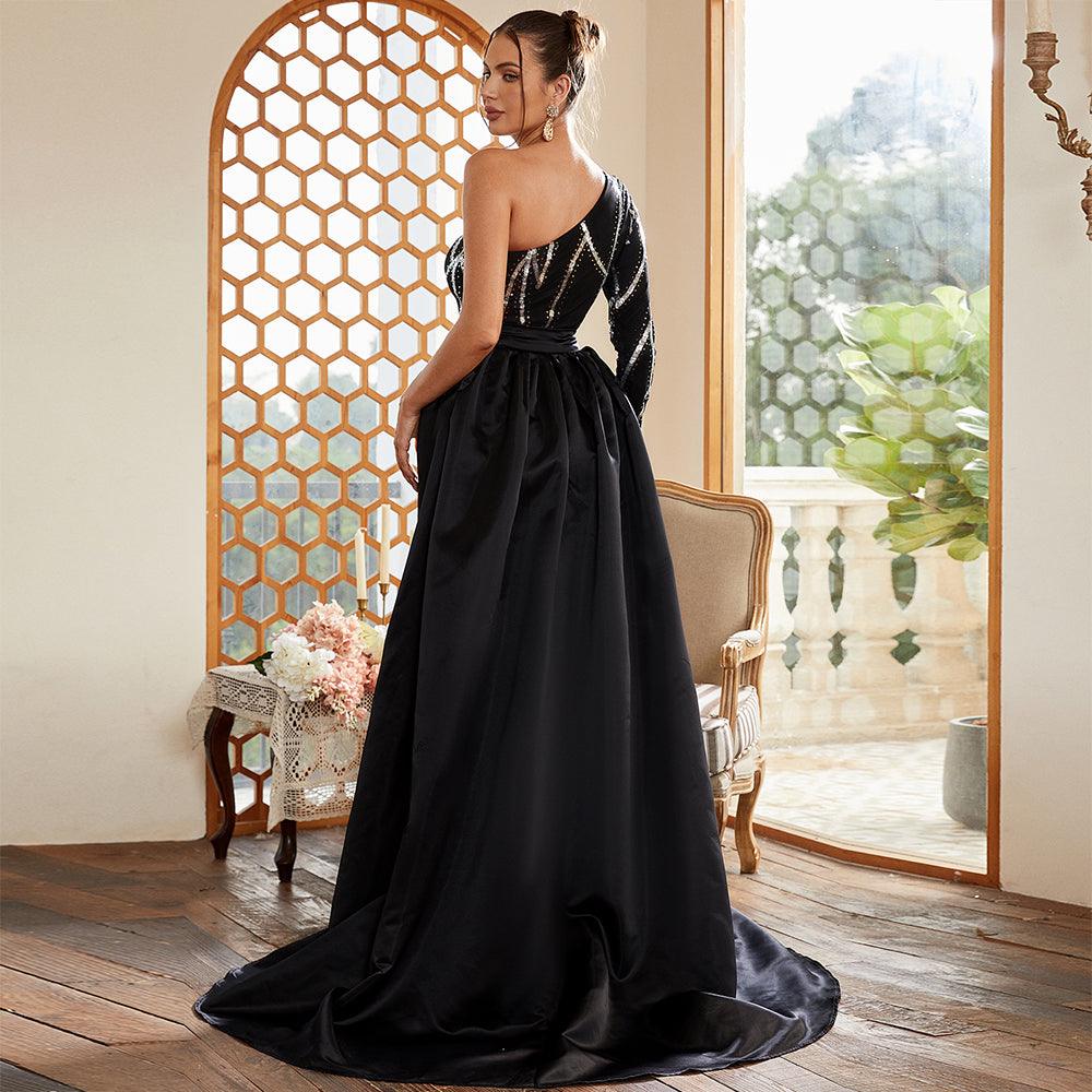 Serene Sequins Flowing Gown Dress - Fashionpara