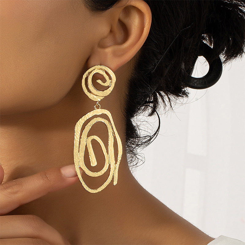 Geometric Oval Earrings