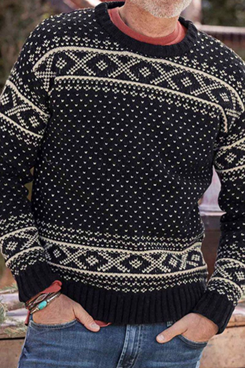 Men's New Round Neck Long Sleeve Knitted Sweater - Fashionpara